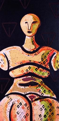 Painting titled "Temple doll" by Pierre Giusti, Original Artwork