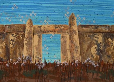 Painting titled "Temple door" by Pierre Giusti, Original Artwork