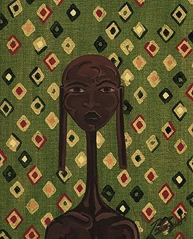 Painting titled "African lady 1" by Pierre Giusti, Original Artwork