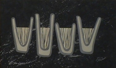 Painting titled "Four glasses" by Pierre Giusti, Original Artwork