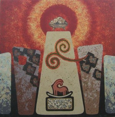 Painting titled "An offering for the…" by Pierre Giusti, Original Artwork