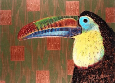 Pittura intitolato "Toucan" da Pierre Giusti, Opera d'arte originale