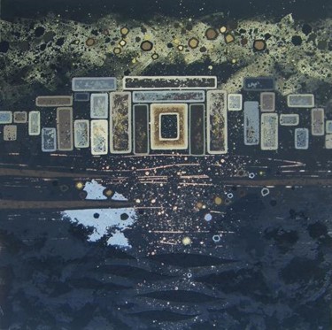 Painting titled "Temple 2" by Pierre Giusti, Original Artwork