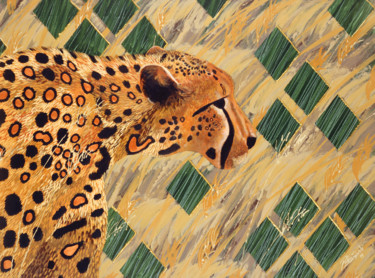 Pintura intitulada "Cheetah" por Pierre Giusti, Obras de arte originais