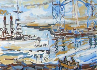 Peinture intitulée "le croiseur russe" par Pierre Jean Delpeuc'H, Œuvre d'art originale