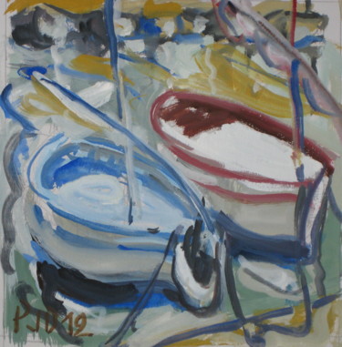 Malerei mit dem Titel "Sanary 2 pointus" von Pierre Jean Delpeuc'H, Original-Kunstwerk, Acryl