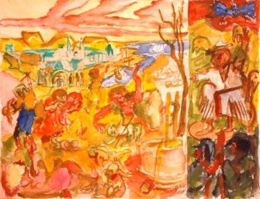 Peinture intitulée "le massacre des inn…" par Pierre Jean Delpeuc'H, Œuvre d'art originale