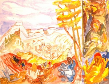 Painting titled "Jésus se révèle à l…" by Pierre Jean Delpeuc'H, Original Artwork