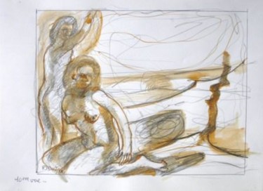 Peinture intitulée "10 ème vue la femme" par Pierre Jean Delpeuc'H, Œuvre d'art originale