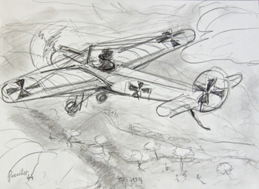 Peinture intitulée "avion allemand" par Pierre Jean Delpeuc'H, Œuvre d'art originale, Autre