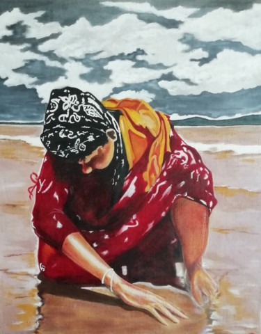 Peinture intitulée "rivage" par Pier, Œuvre d'art originale, Huile