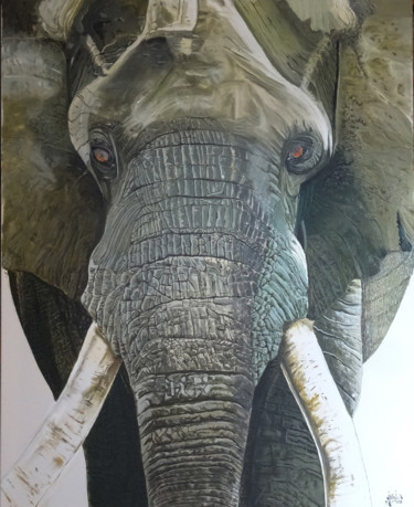 Peinture intitulée "elephant.jpg" par Pierre Julia, Œuvre d'art originale, Acrylique