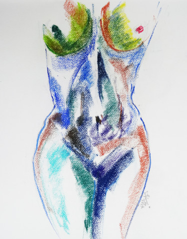Peinture intitulée "pastel-2-nue.jpg" par Pierre Julia, Œuvre d'art originale