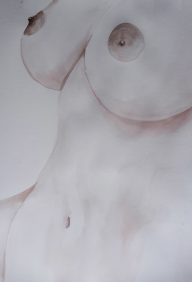 Peinture intitulée "nue-B" par Pierre Julia, Œuvre d'art originale, Aquarelle
