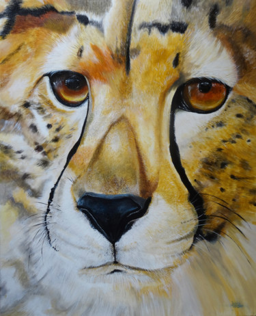 Peinture intitulée "guepard.jpg" par Pierre Julia, Œuvre d'art originale, Acrylique