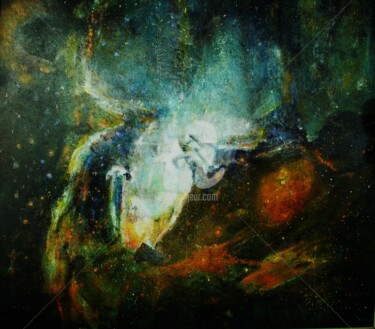 Peinture intitulée "nébuleuse-de-l-aigl…" par Pierre Kuentz, Œuvre d'art originale, Huile