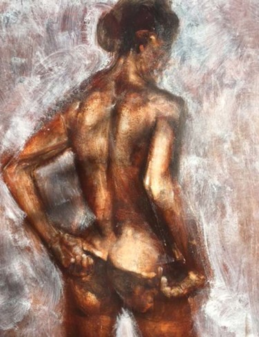 Peinture intitulée "Dos nu" par Pierre Laffillé, Œuvre d'art originale, Huile