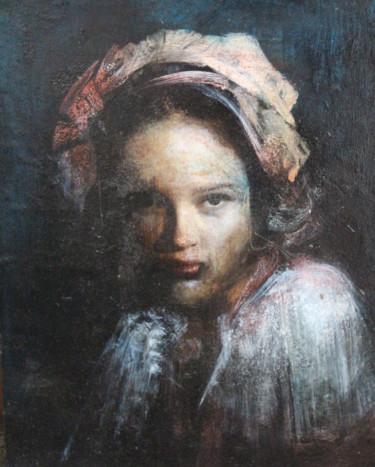 Pintura intitulada "Petite Fille" por Pierre Laffillé, Obras de arte originais, Óleo