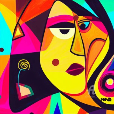 Цифровое искусство под названием "Femme de couleur" - Mo | Moffatt - Galerie Art Numérique, Подлинное произведение искусства…