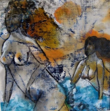Peinture intitulée "les baigneuses" par Pierre Sallé, Œuvre d'art originale, Huile