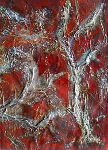 Peinture intitulée "arbre feu" par Pierre Sallé, Œuvre d'art originale, Huile