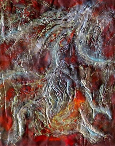 Peinture intitulée "arbre feu" par Pierre Sallé, Œuvre d'art originale, Huile