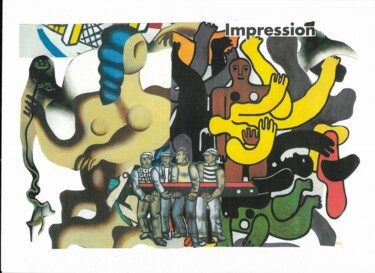 Collages intitolato "Impression" da Pierrette Pejac Prophete, Opera d'arte originale, Collages Montato su Cartone