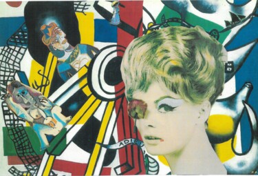 Collages titulada ""mon oeil !!!"" por Pierrette Pejac Prophete, Obra de arte original, Collages Montado en Cartulina