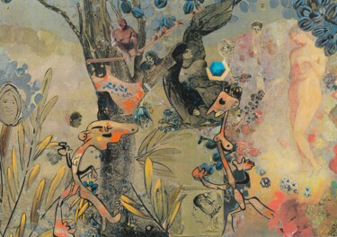 Collages intitolato "Rêve" da Pierrette Pejac Prophete, Opera d'arte originale, Collages