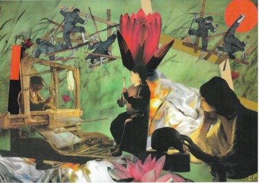 Collages intitolato "Lumières" da Pierrette Pejac Prophete, Opera d'arte originale, Collages