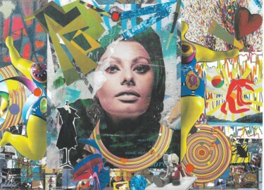 Collages titled "Sofia" by Pierrette Pejac Prophete, Original Artwork, Collages