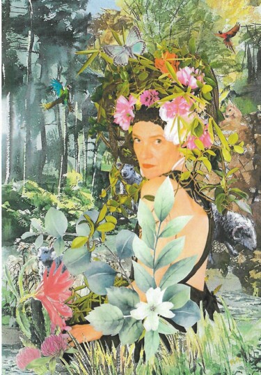 Collages intitulée "Les Printanières 16" par Pierrette Pejac Prophete, Œuvre d'art originale, Collages