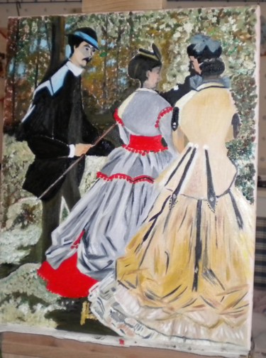 Painting titled "les robes" by Pierrette Kuhn, Original Artwork, Oil