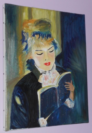 Peinture intitulée "la liseuse" par Pierrette Kuhn, Œuvre d'art originale, Huile