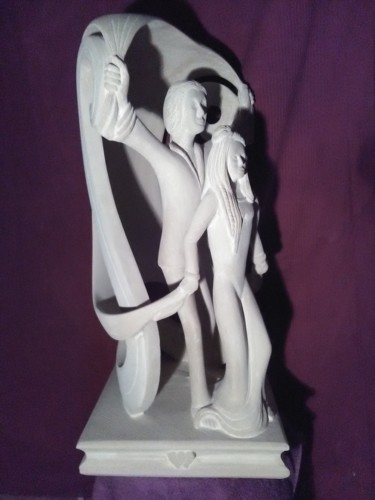 Sculpture titled "Le couple.vois le v…" by Pierre Vexlard, Original Artwork, Stone