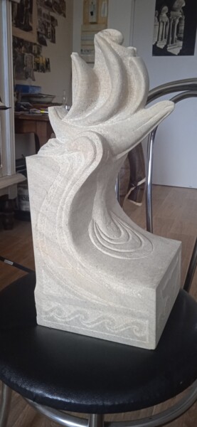 Sculpture titled "Le fragile équilibr…" by Pierre Vexlard, Original Artwork, Stone