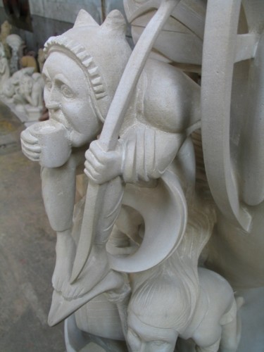 Sculpture intitulée "Détail nef des fous." par Pierre Vexlard, Œuvre d'art originale