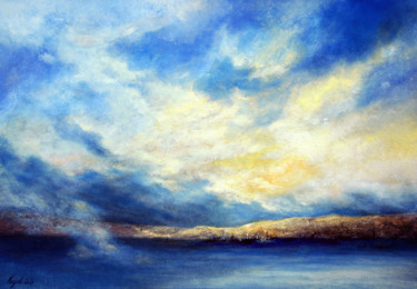 Peinture intitulée "ciel eau" par Pierre Vogel, Œuvre d'art originale, Huile