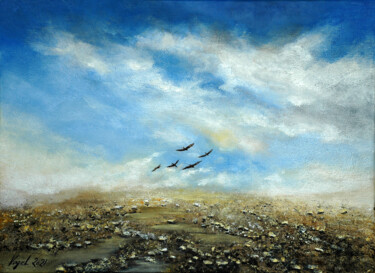 Pittura intitolato "désert" da Pierre Vogel, Opera d'arte originale, Olio