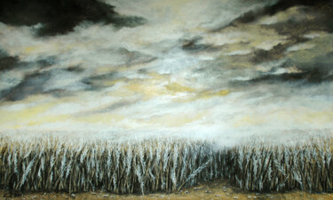 Peinture intitulée "le champ" par Pierre Vogel, Œuvre d'art originale, Huile