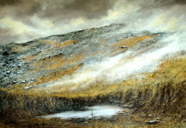 Painting titled "montagne 3" by Pierre Vogel, Original Artwork, Oil