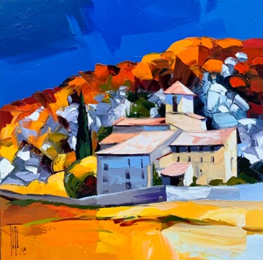 Peinture intitulée "Hameau Provençal" par Pierrick Tual, Œuvre d'art originale, Huile