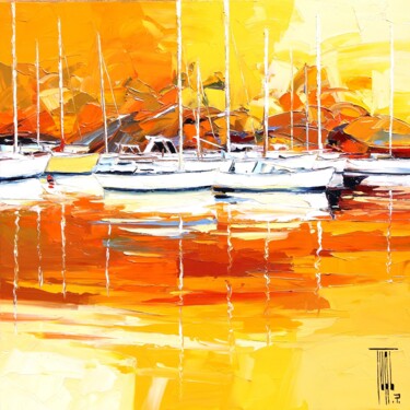 Pintura titulada "Mouillage" por Pierrick Tual, Obra de arte original, Oleo