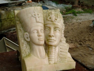 Sculpture intitulée "akhenaton…" par Pierre Vaillant, Œuvre d'art originale