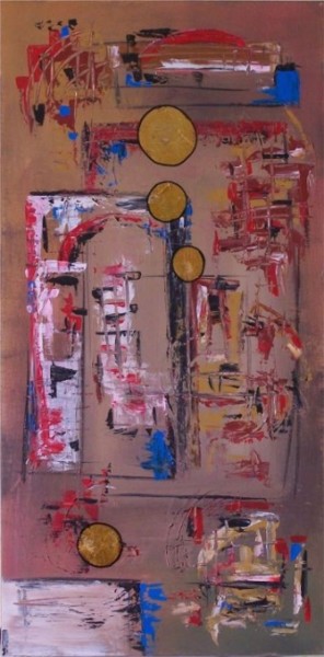 Pittura intitolato "caduta di pensiero" da Mara Besacchi, Opera d'arte originale