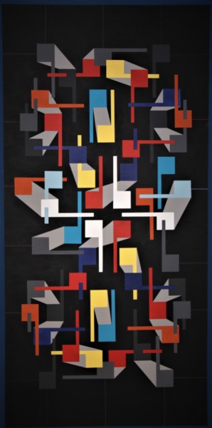Schilderij getiteld "symetrische composi…" door Piet Godderis, Origineel Kunstwerk, Acryl