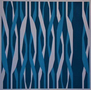 Peinture intitulée "compositie in blauw" par Piet Godderis, Œuvre d'art originale, Acrylique