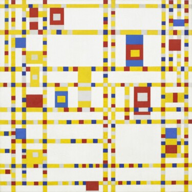 Malerei mit dem Titel "Broadway Boogie Woo…" von Piet Mondrian, Original-Kunstwerk, Öl