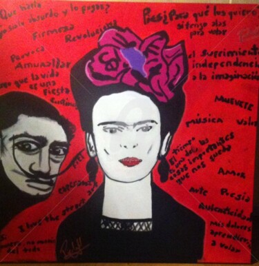 Peinture intitulée "Frida y Dali" par Piete Branche, Œuvre d'art originale, Acrylique