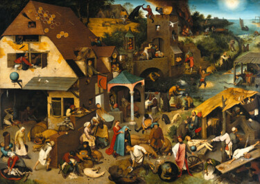 Schilderij getiteld "Netherlandish Prove…" door Pieter Bruegel The Elder, Origineel Kunstwerk, Olie